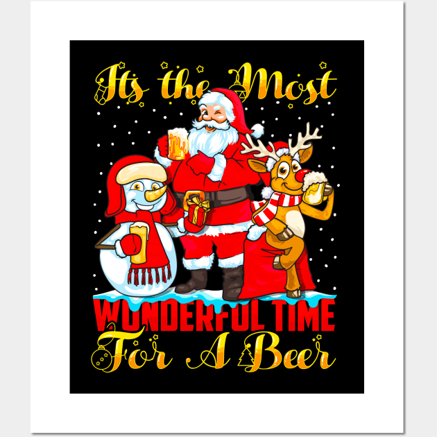 Beer Christmas. Merry Beermas. It's The Most Wonderful Time For a Beer. Wall Art by KsuAnn